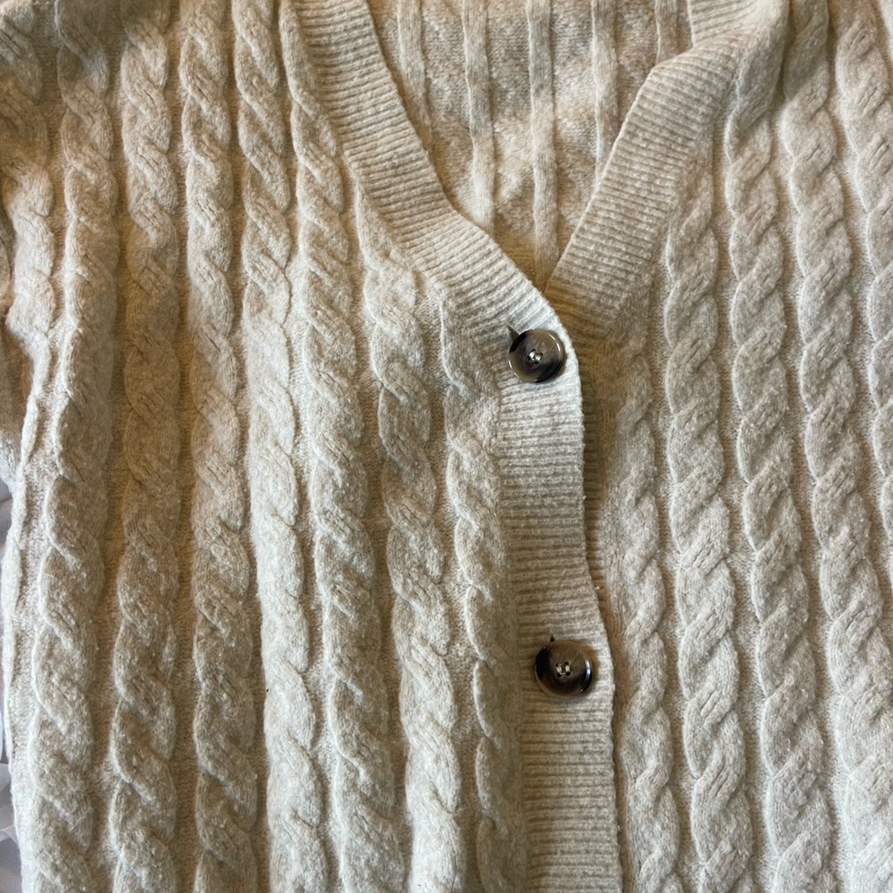 H&M Cream Cable Knit Cardigan
